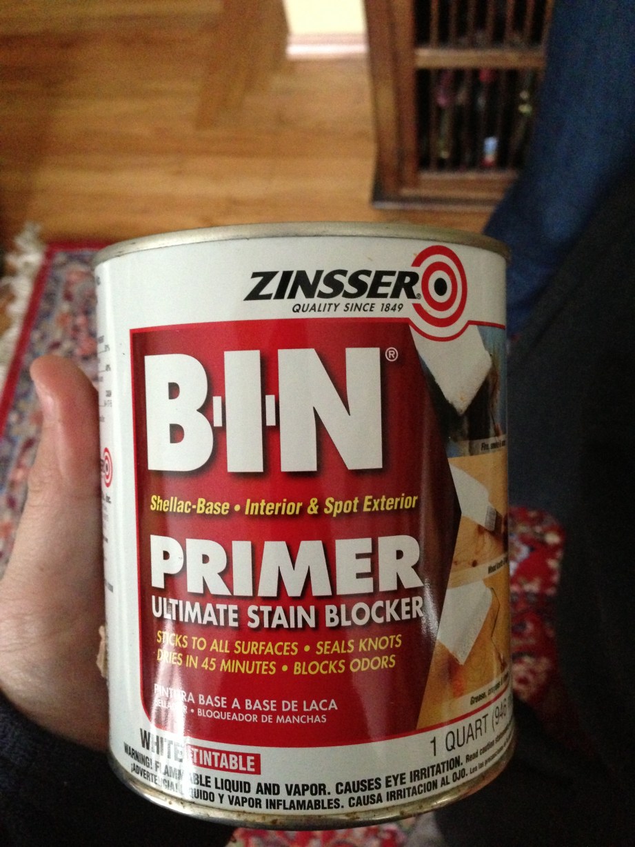 This is the primer I used. It's recommended for new wood, as well as sealing knots and blocking odors.