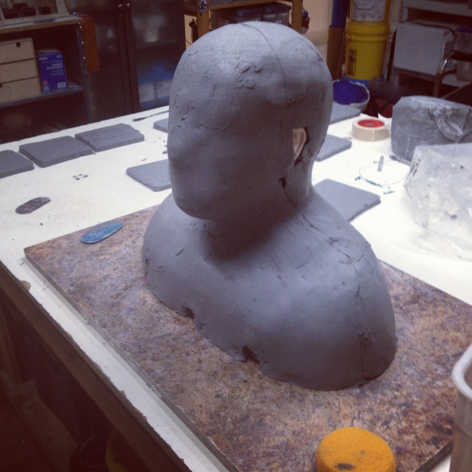 The Body Double cast with a first layer of white clay on top.