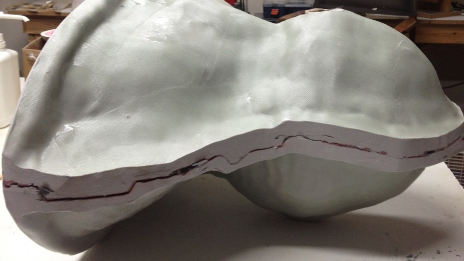 The jacket with the epoxy putty layered on.