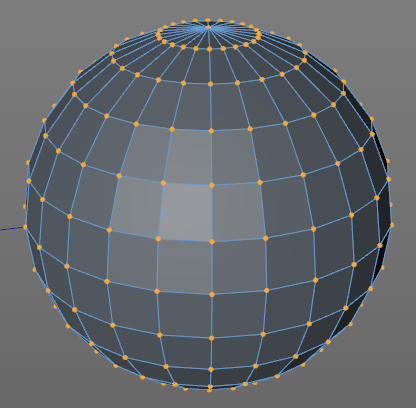 Sphere made up of many polygons.