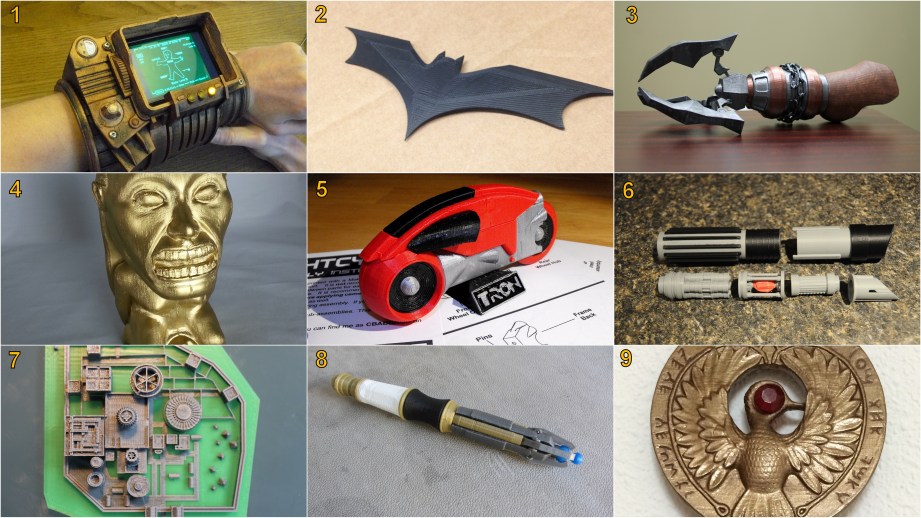 3D Printed props. See end of article for credits and download links.