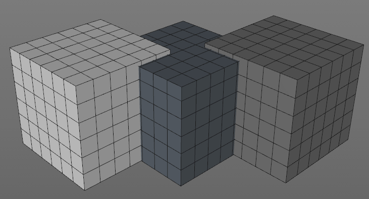Cubes mashed together.