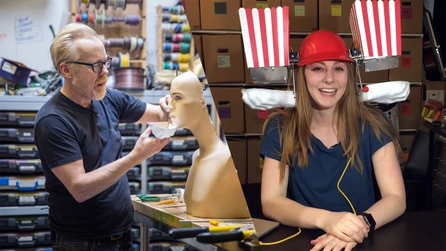 Adam Savage and Simone Giertz Make a Popcorn Machine