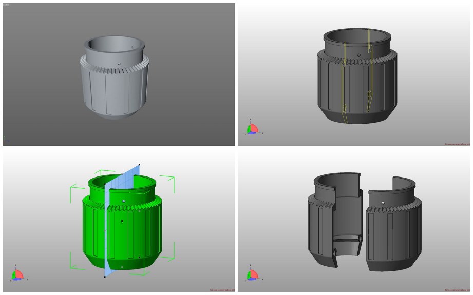 C4D whole part to netfabb cut part