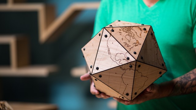 Making a Large Laser-Cut Dymaxion Globe