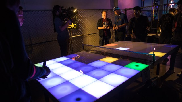 TapGlo Light-Up Ping Pong Table!