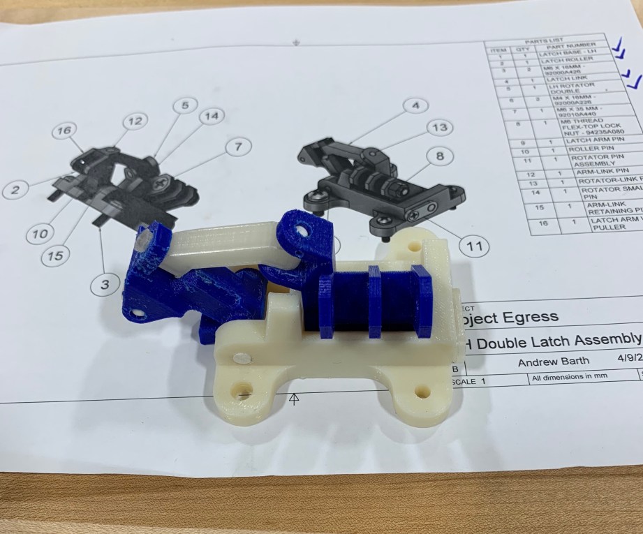 PART #14: LEFT HAND DOUBLE LATCH ASSEMBLY WITH PULLER