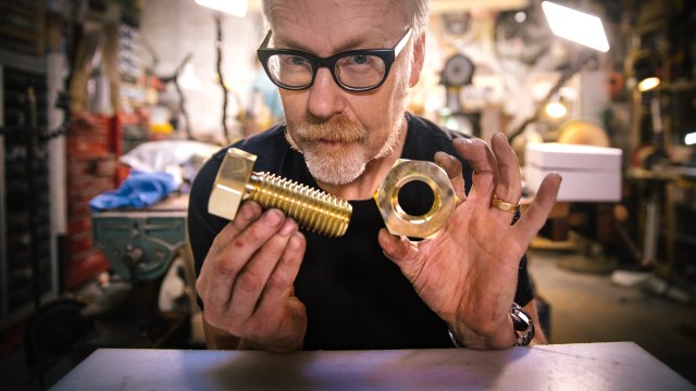 Adam Savage’s One Day Builds: Giant Brass Nut and Bolt!