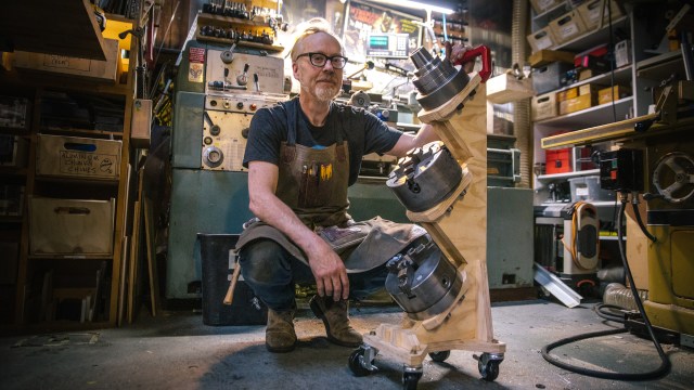Adam Savage’s One Day Builds: Lathe Chuck Rolling Rack!