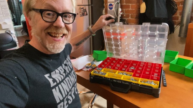 Inside Adam Savage’s Cave: Spilled Sortimo Storage Box Sorting!